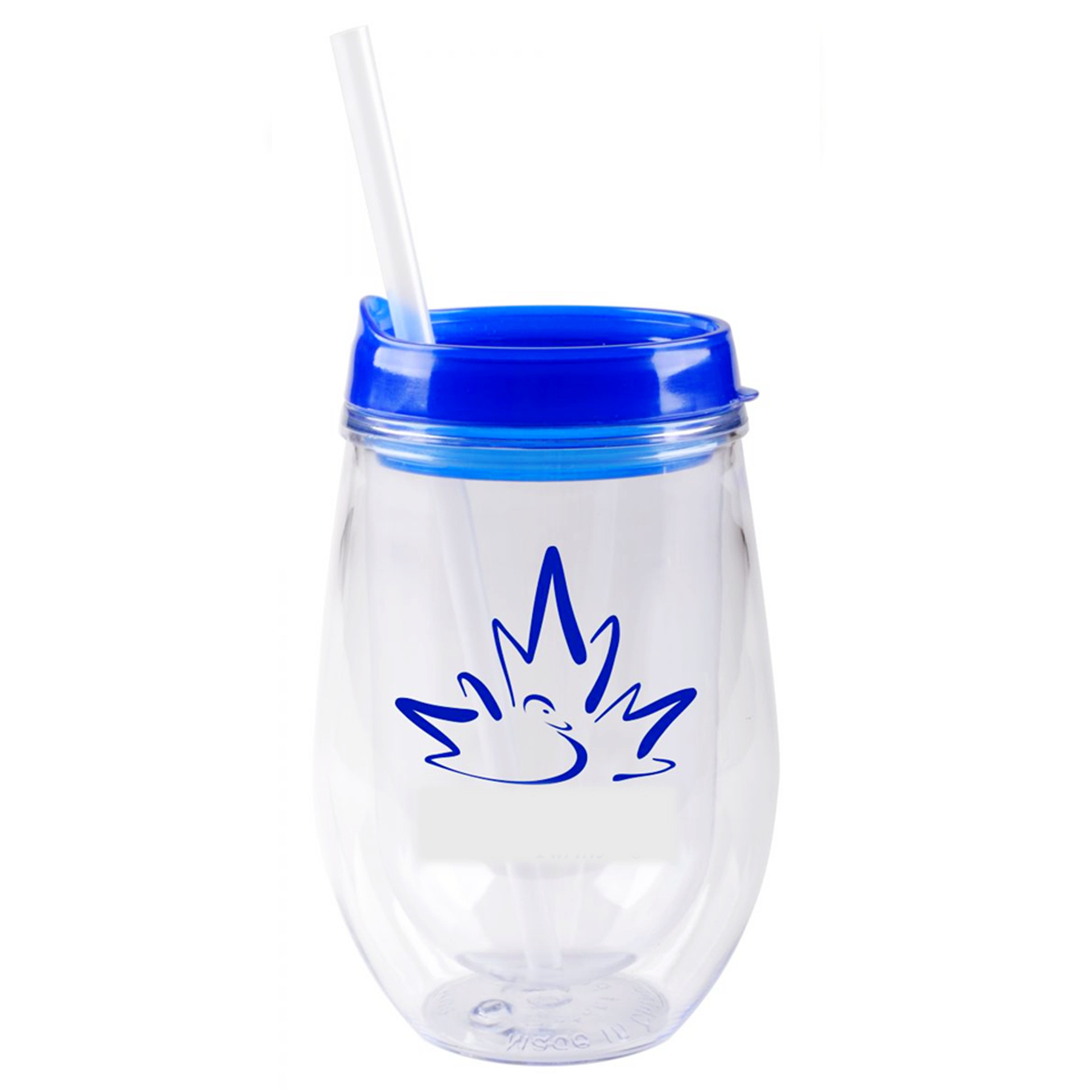 Double Wall Acrylic Stemless Wine Tumbler With Lid 2