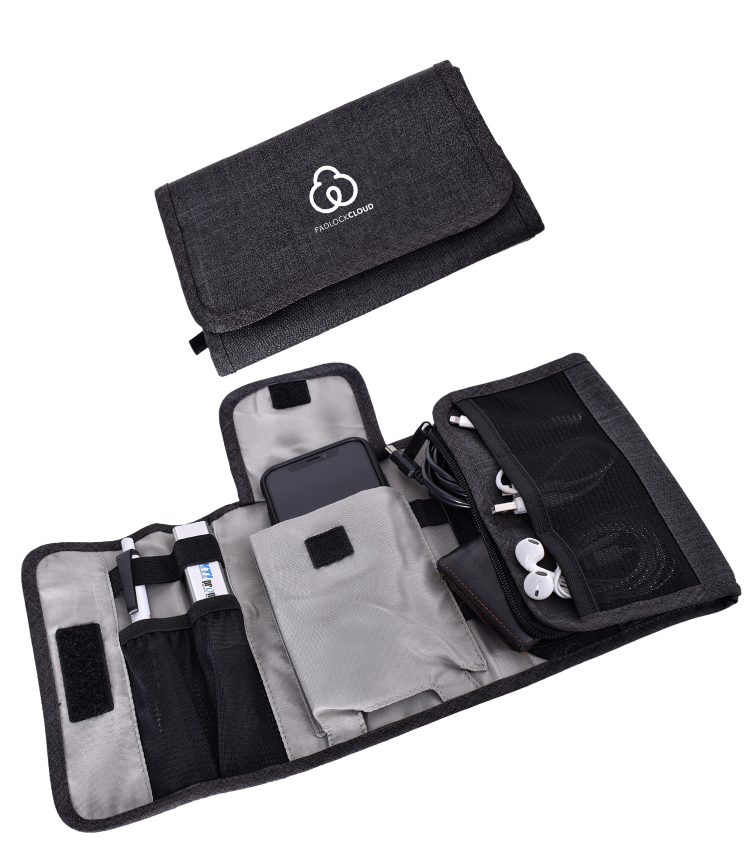 Folding Electronics Organizer Carrying Case