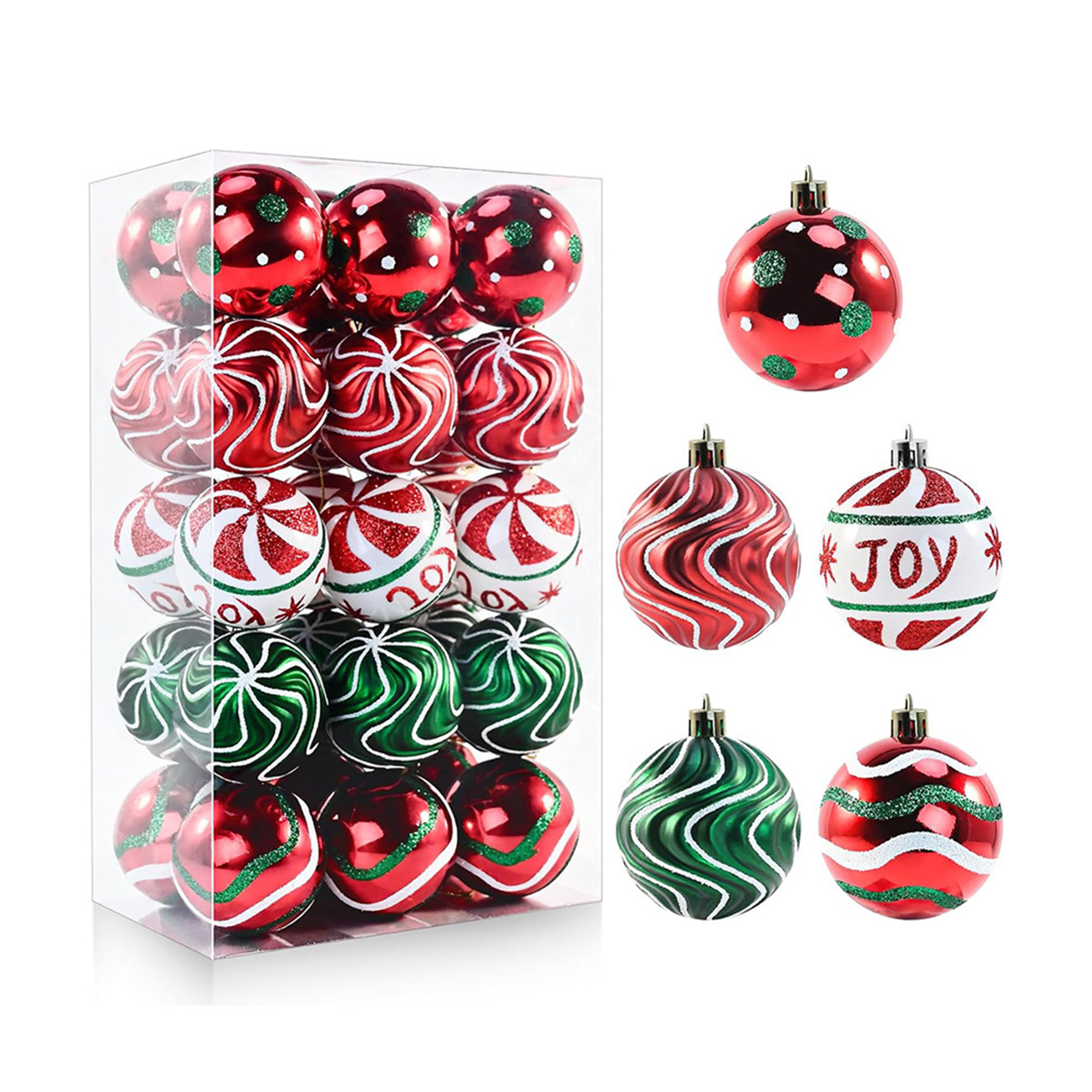 Plastic Christmas Painted Ball Decorations 7