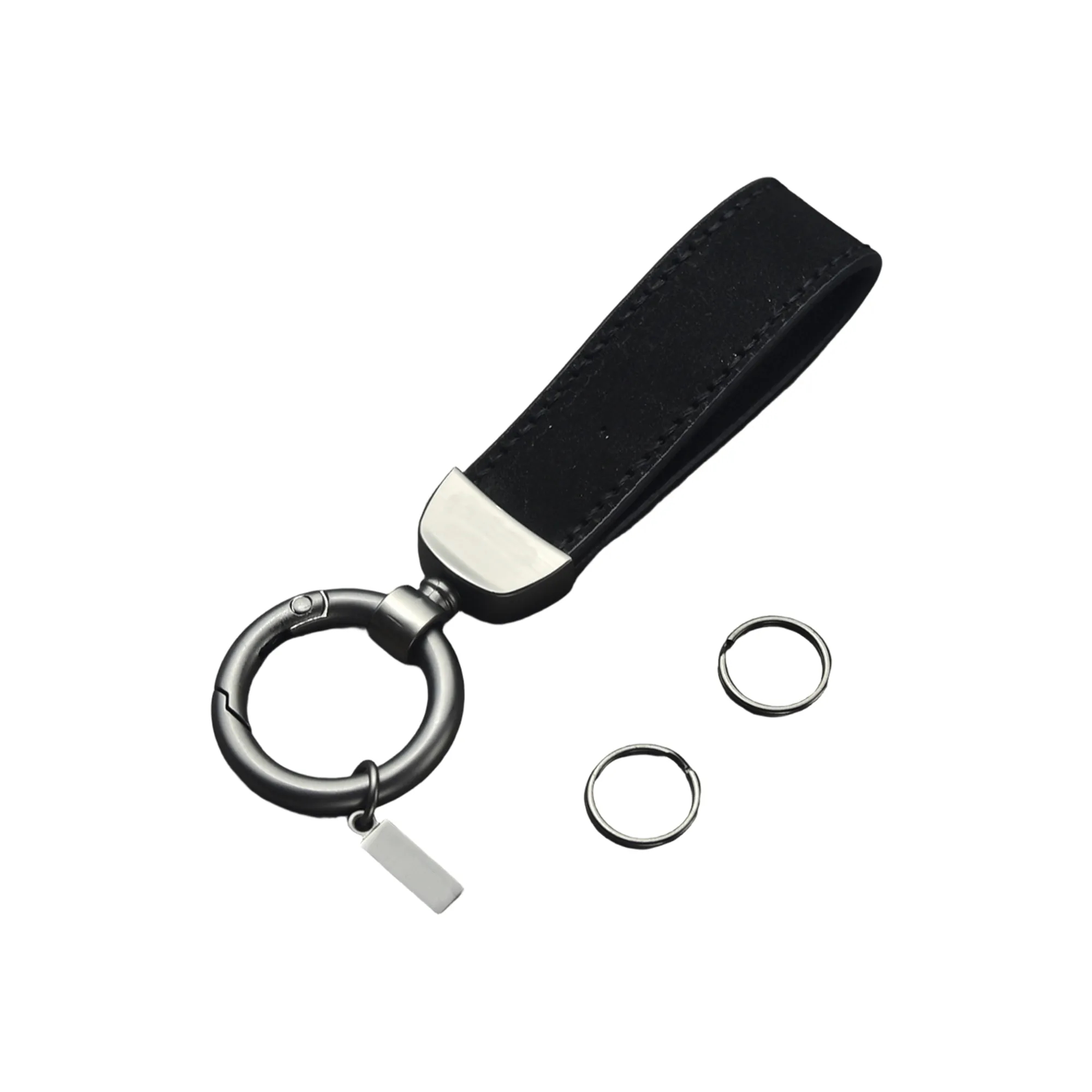 Cowhide Leather Keychain with Zinc Alloy Hardware 6