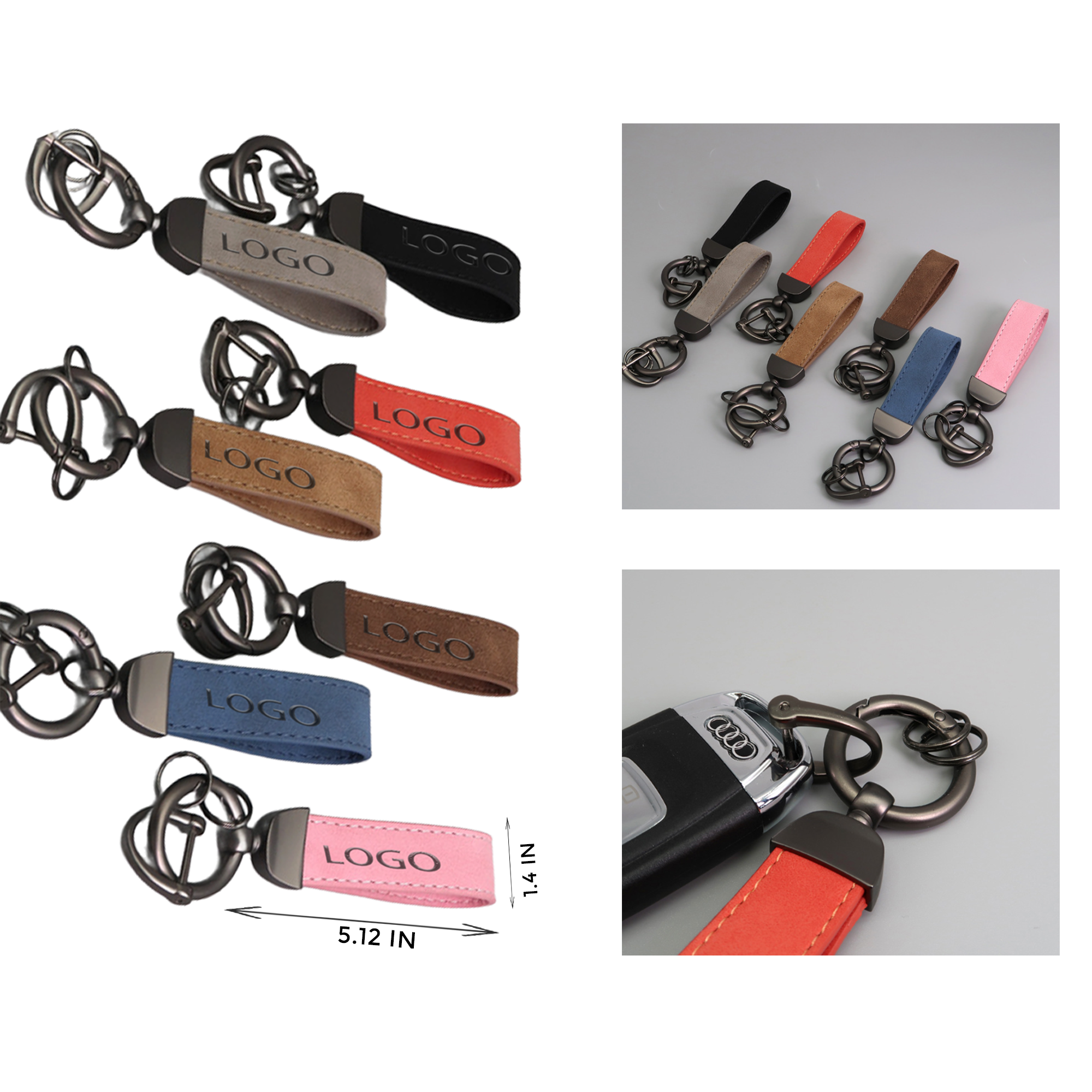Versatile Cowhide Alloy key Chain 2