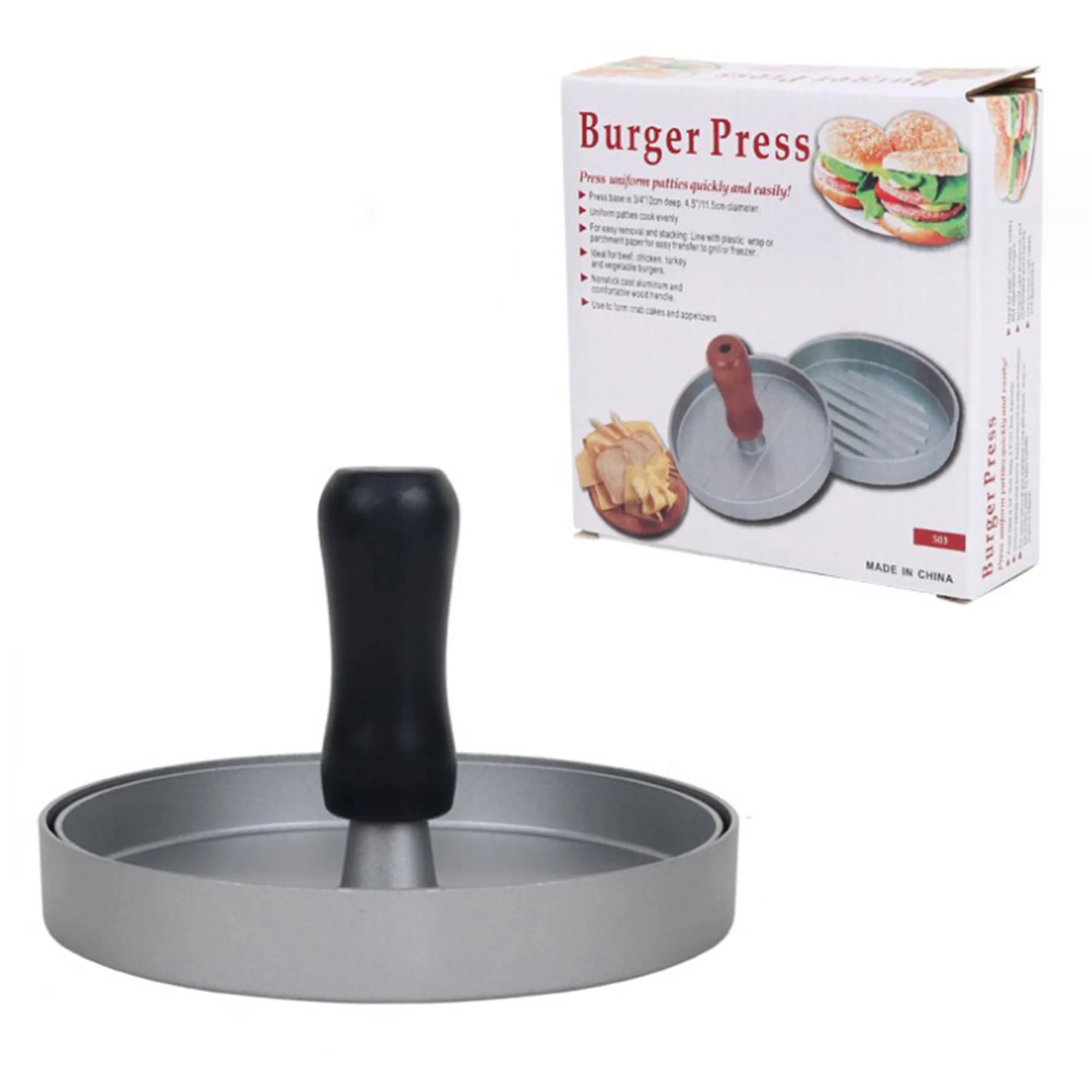 Round Aluminum Hamburger Press 3