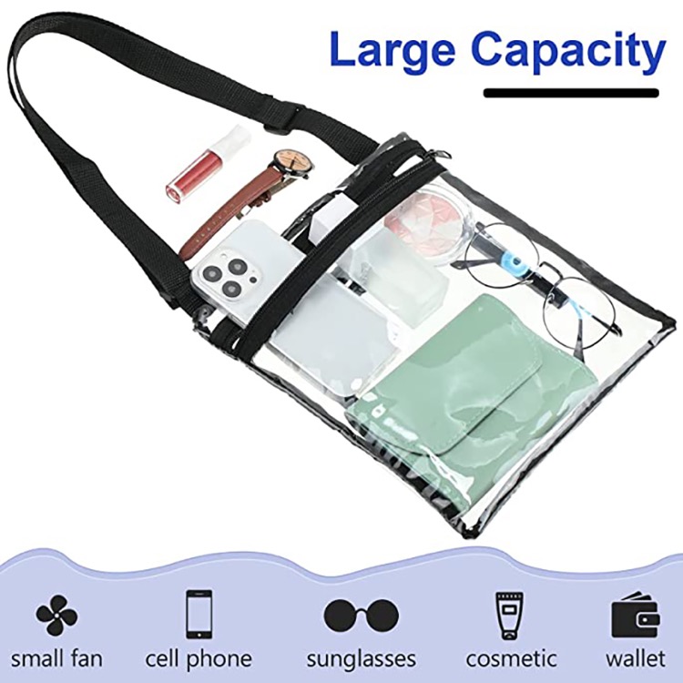 Clear Crossbody Bag Messenger Shoulder Bag w/Adjustable Strap 5