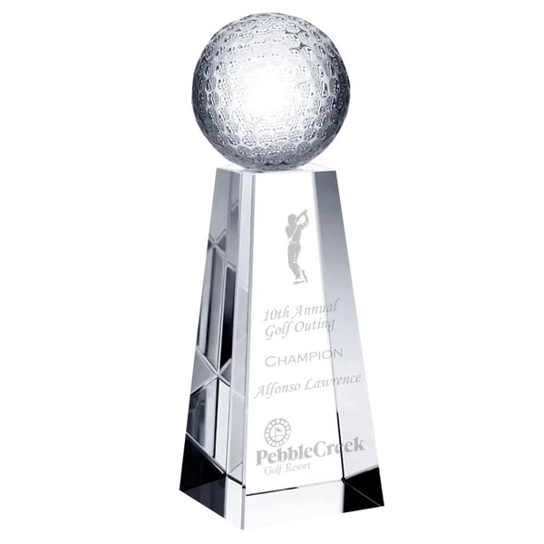 Clear Crystal Golf Trophy 5