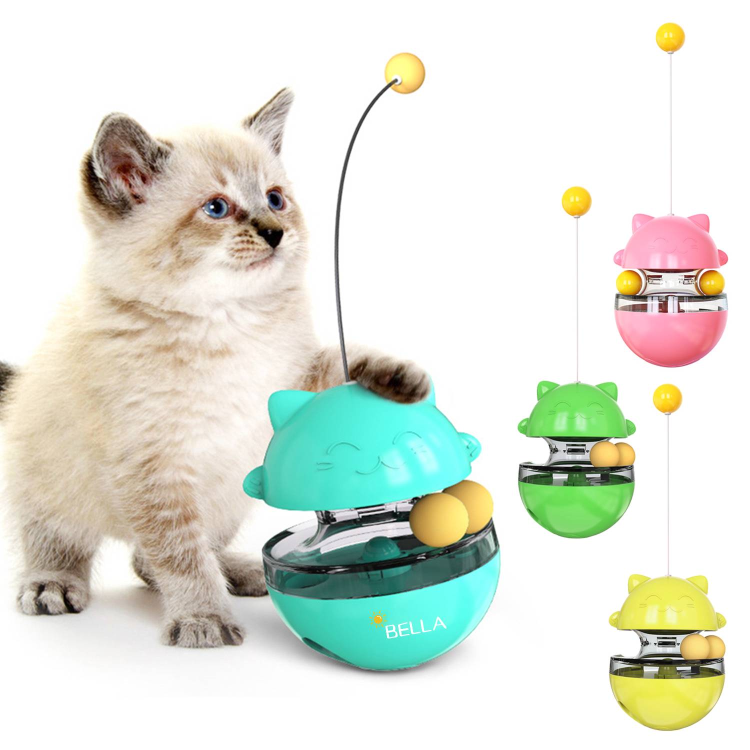 Plastic Cat Toys Kitty Food Dispenser Ball 8
