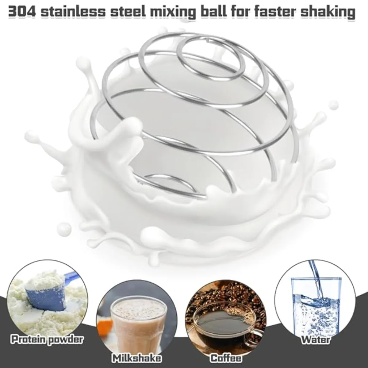 25oz Protein Shaker Bottle with Wire Whisk BPA Free, custom water bottle with logo imprint 5