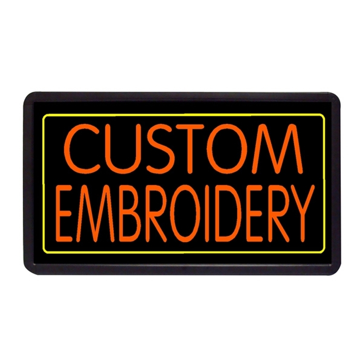 Custom Embroidery 13" x 24" Simulated Neon Sign
