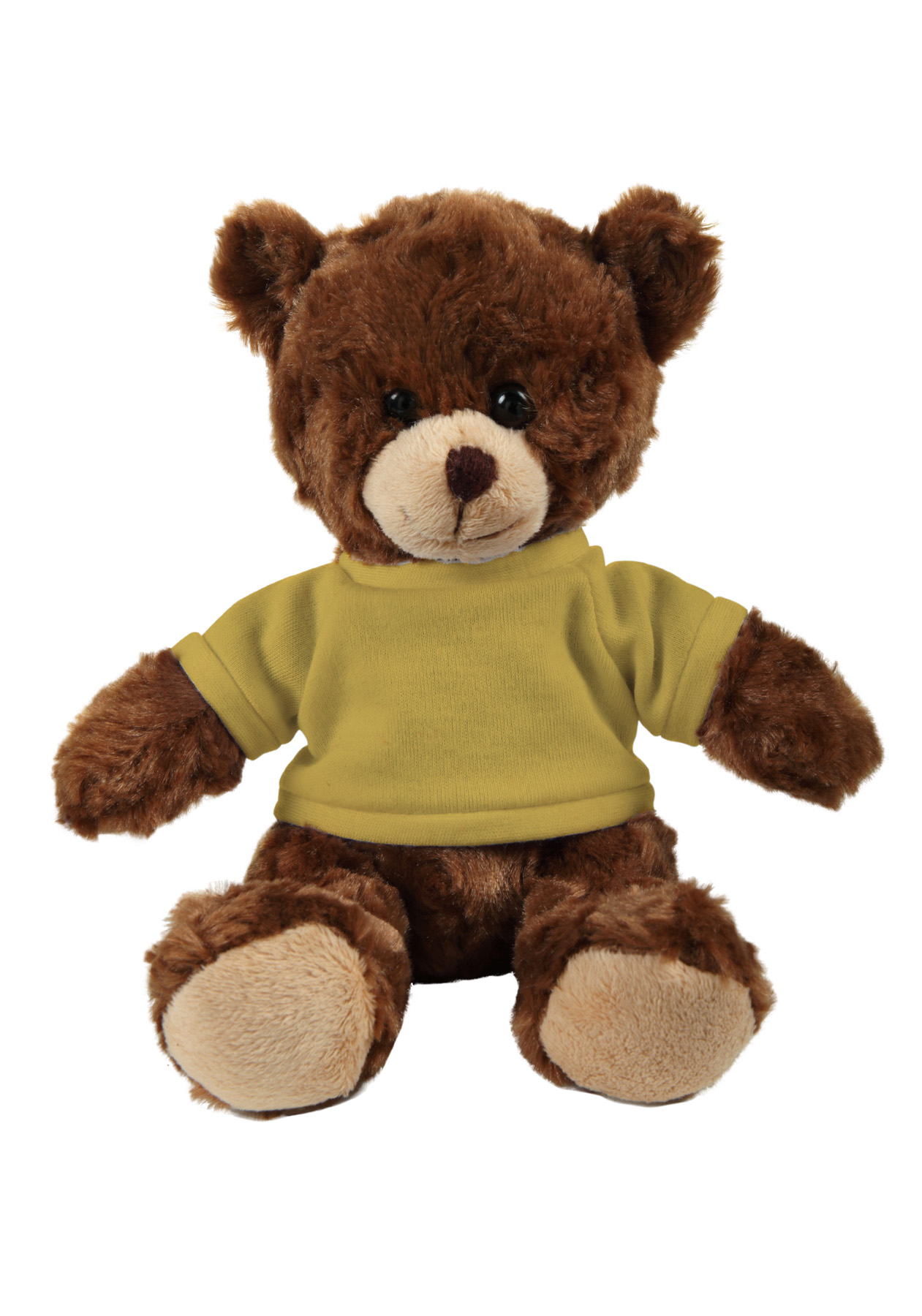 soft plush  Chocolate Curly Sitting Bear with t-shirt 17