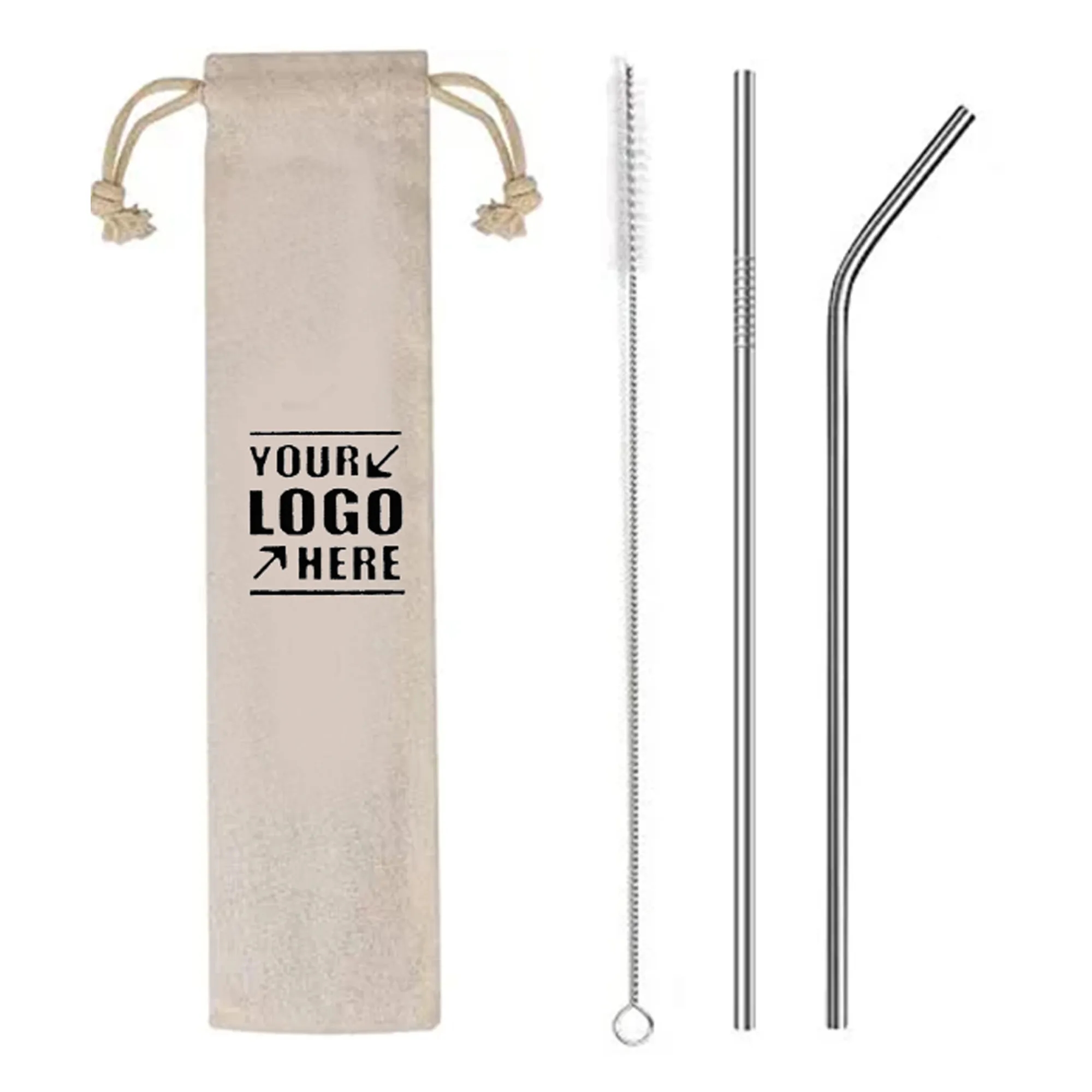 Rush Service 3 in 1 Reusable Stainless steel straw set 2
