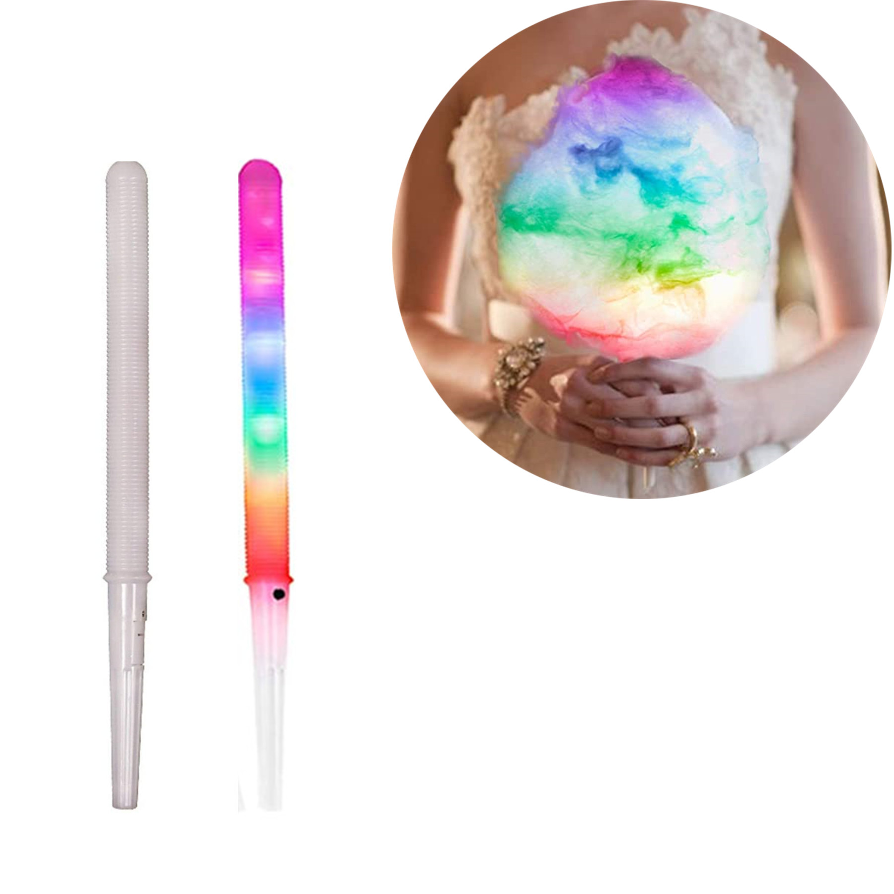 Flashing Modes LED Cotton Candy Cones Colorful Glowing Stick 2