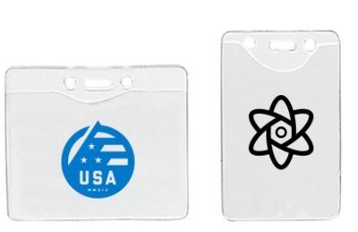 4.30" W x 3.90" H - Horizontal Clear Vinyl Badge Holder (Blank) 1