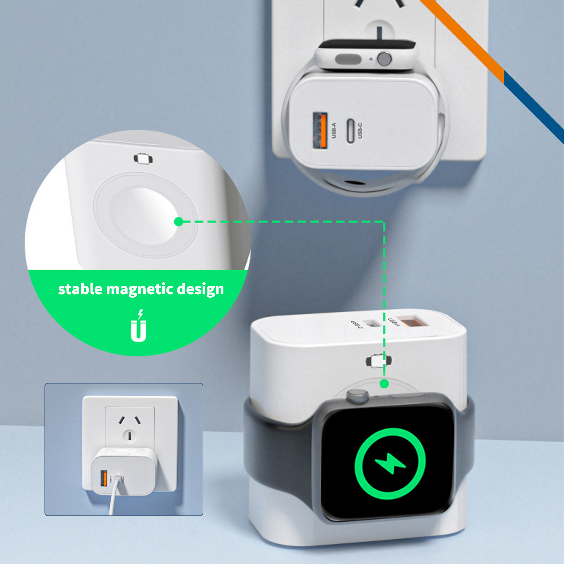 PlugGo 23W Fast Charging Wireless Wall Charger 3