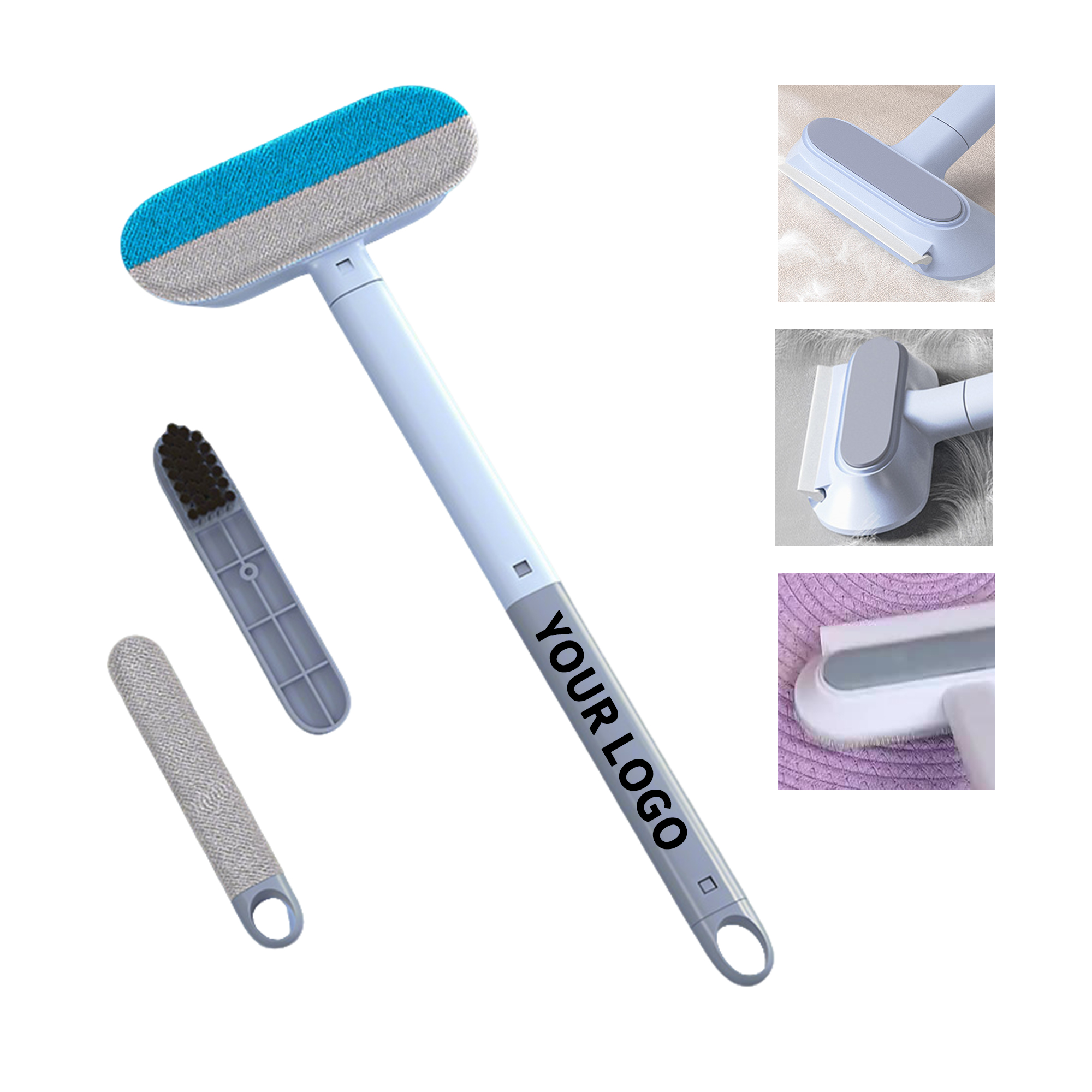 Polypropylene Cat Hair Remover Brush With Ergonomic Handle 17" X 7.1" 2