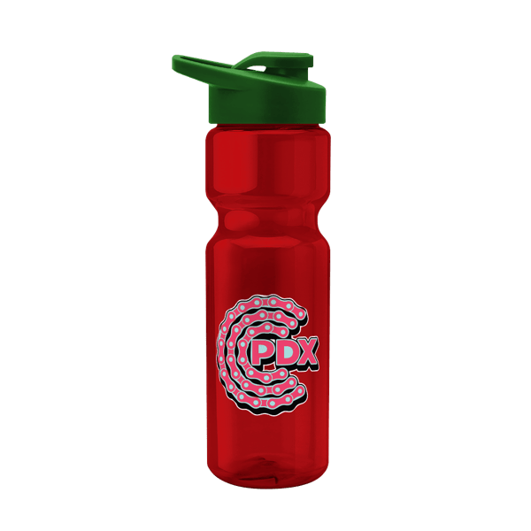 Blazer 28oz Transparent Bike Bottle w/Drink-thru Lid 449