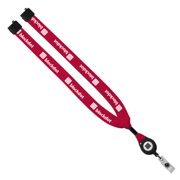 3/4" Cotton Lanyard with Metal Crimp & Retractable Badge Reel 6
