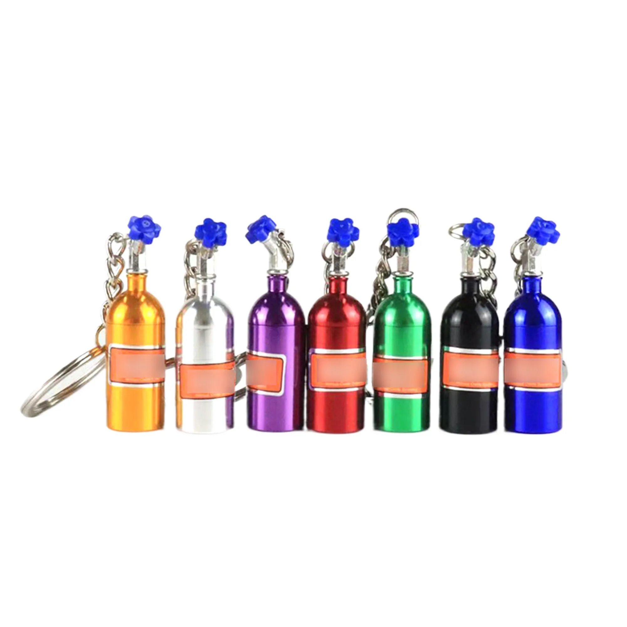 MOQ100 Mini Portable Aluminum Pill Bottle Keychain 5