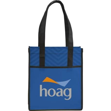 Printed Chevron Non-Woven Shopper Tote 21