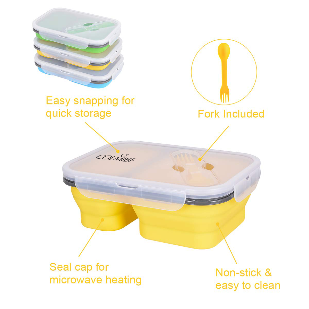 2-Compartment Silicone Bento Lunch Box 3