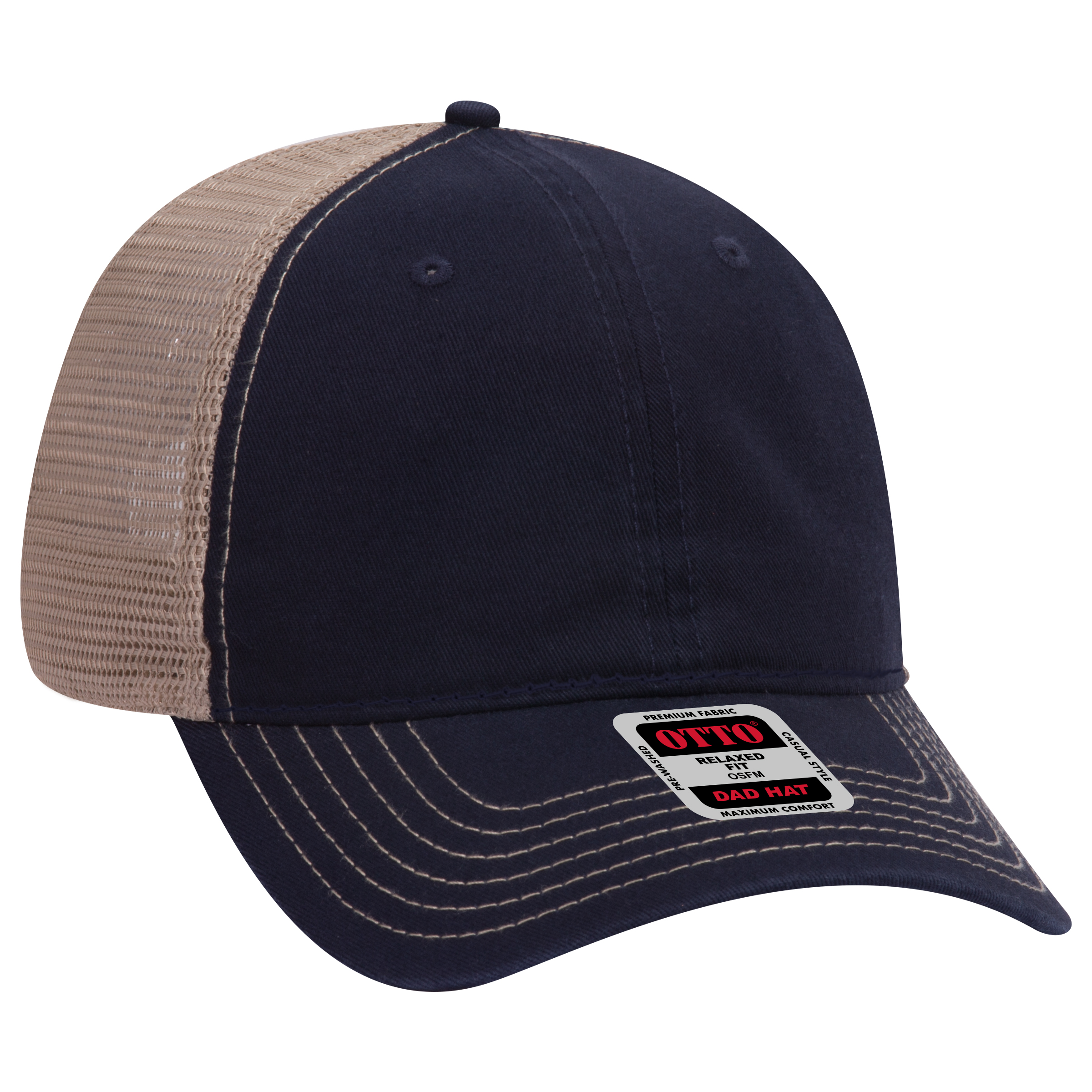 OTTO CAP® 6 Panel Low Profile Mesh Back Trucker Dad Hat 16