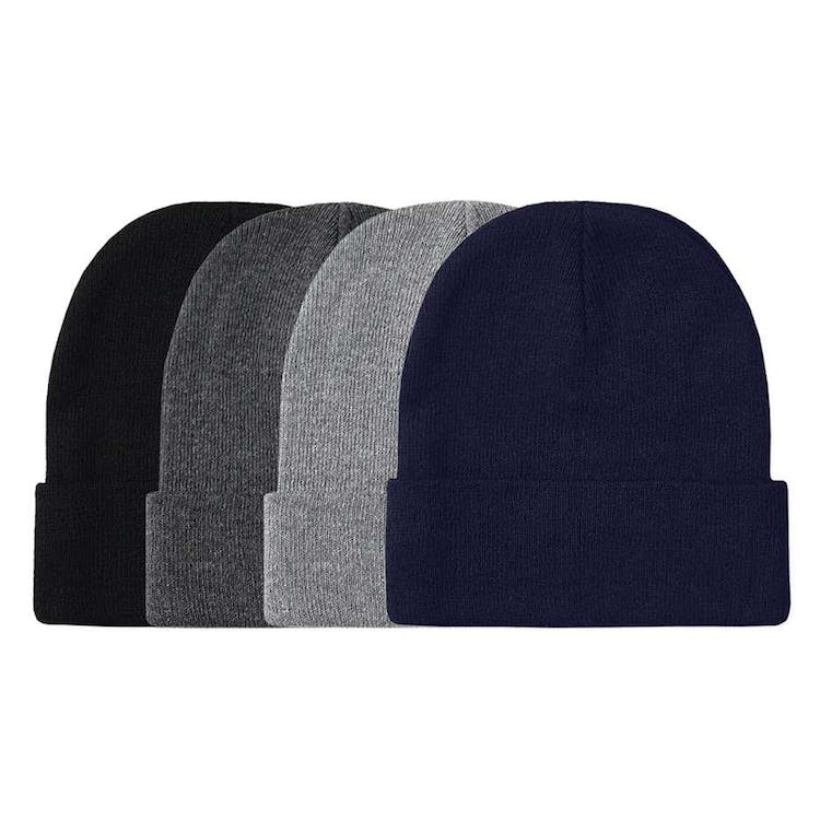 Men's Beanie Hats - Black/Navy/Charcoal/Heather Gray Cuffed 2