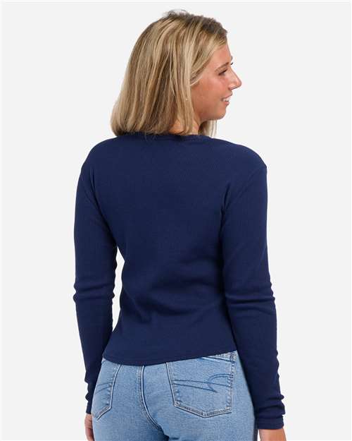 Women's Waffle Knit Baby Long Sleeve T-Shirt - BW3103 24