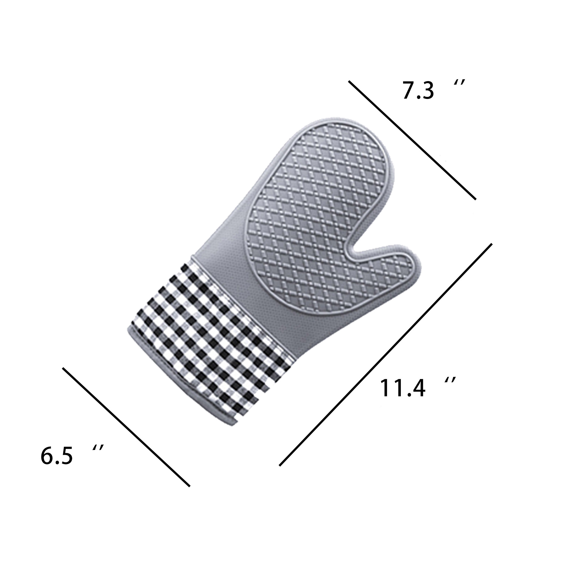 600Fahrenhe Silicone Oven Mitts Heat Resistant Non-Slip Grip 4