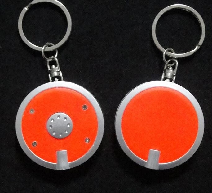 Custom Round Shaped LED Flashlight Keychain 7