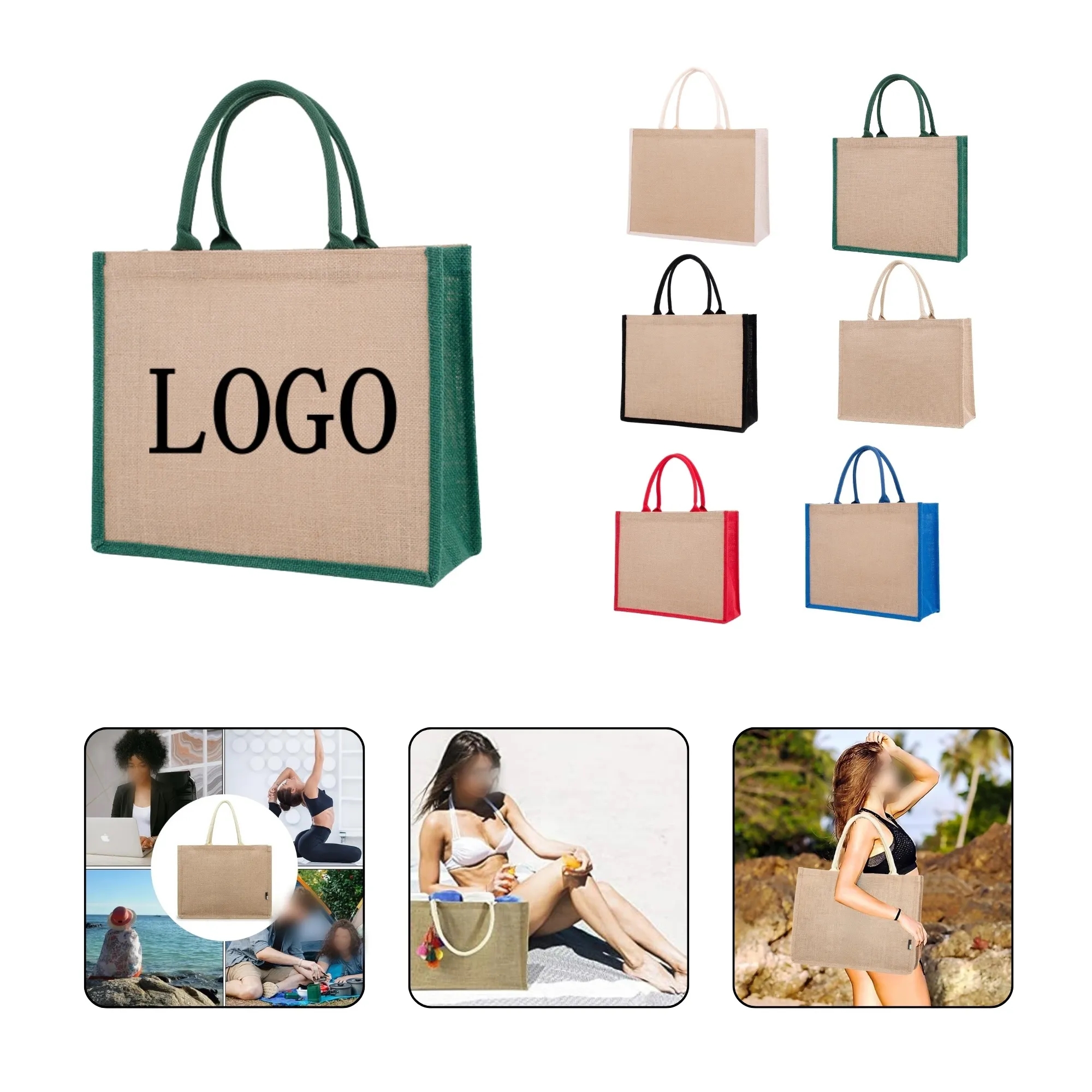 Premium Jute Tote Bage, custom tote bag with logo imprint 3