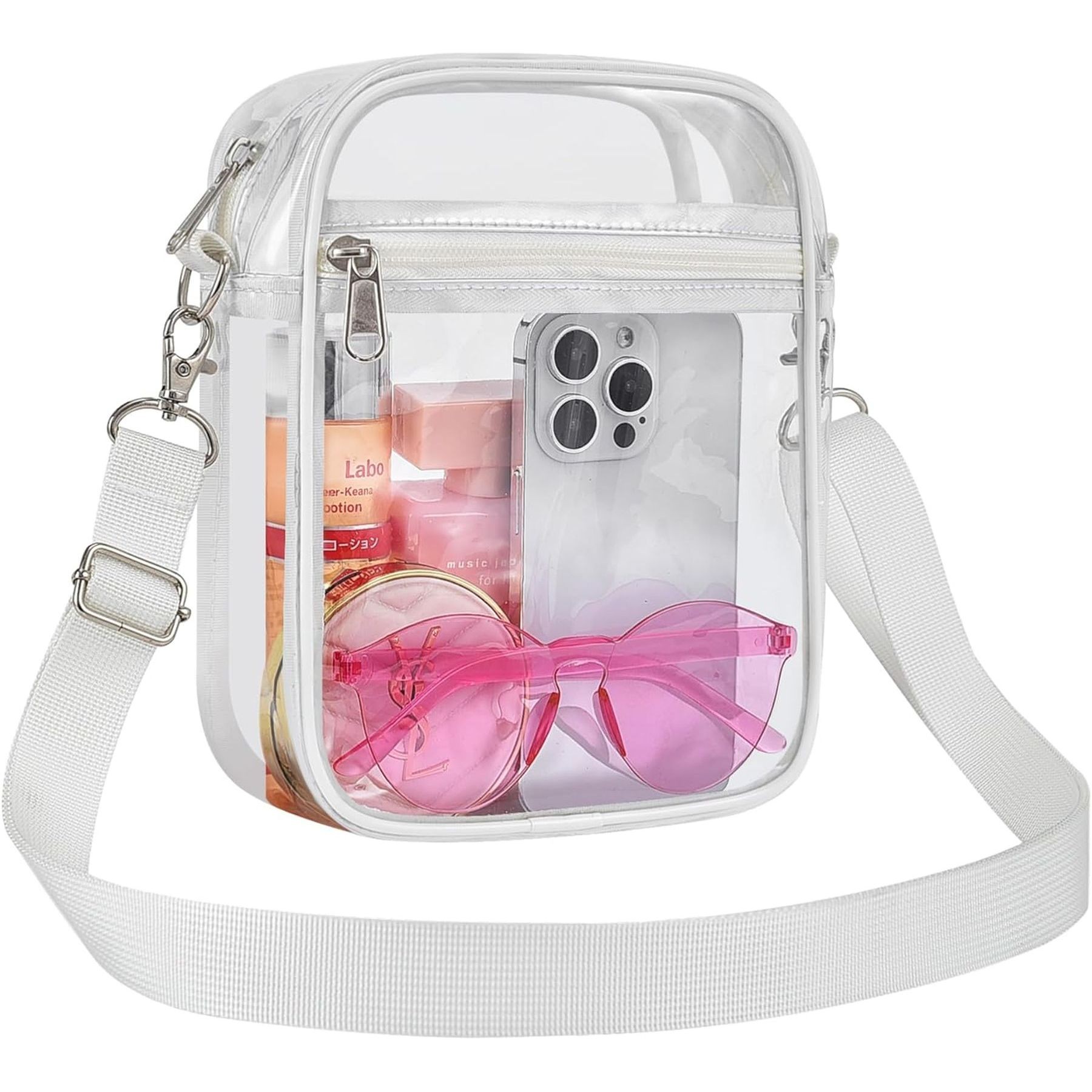 Big Size Stadium Approved Transparent Pvc Cross Body Bag 7