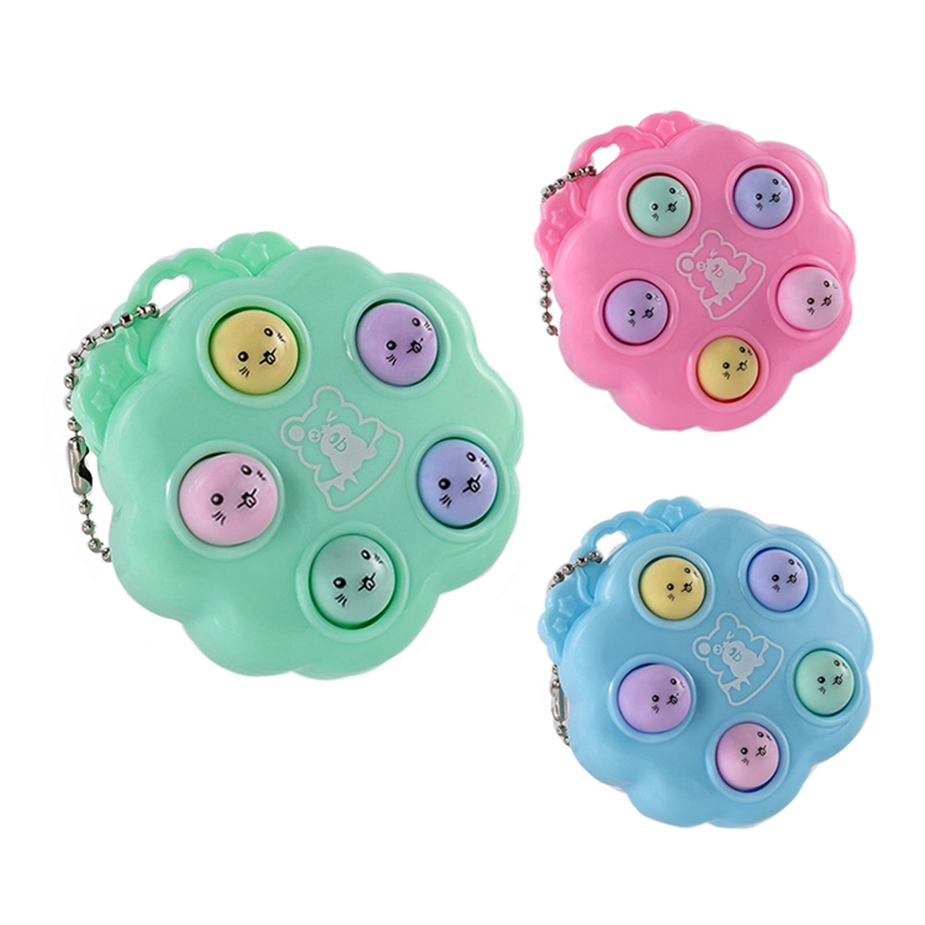 Colorful Push Pop Bubble Keychain Toy Pendant 4