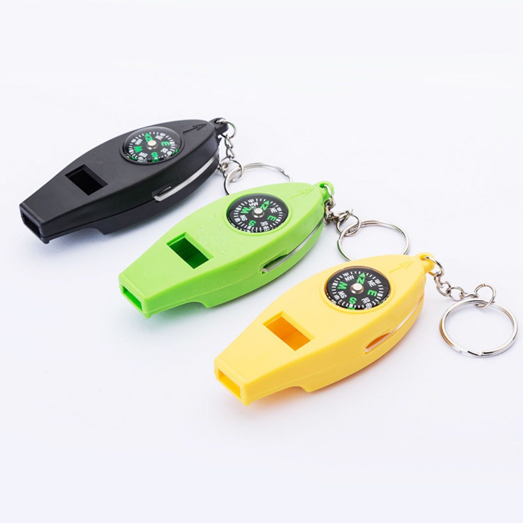 4 in 1 Outdoor Safety Whistles with Keychain 4