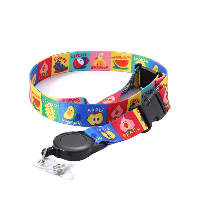 ID Badge Reel Full Color Lanyards With Badge Holder 3
