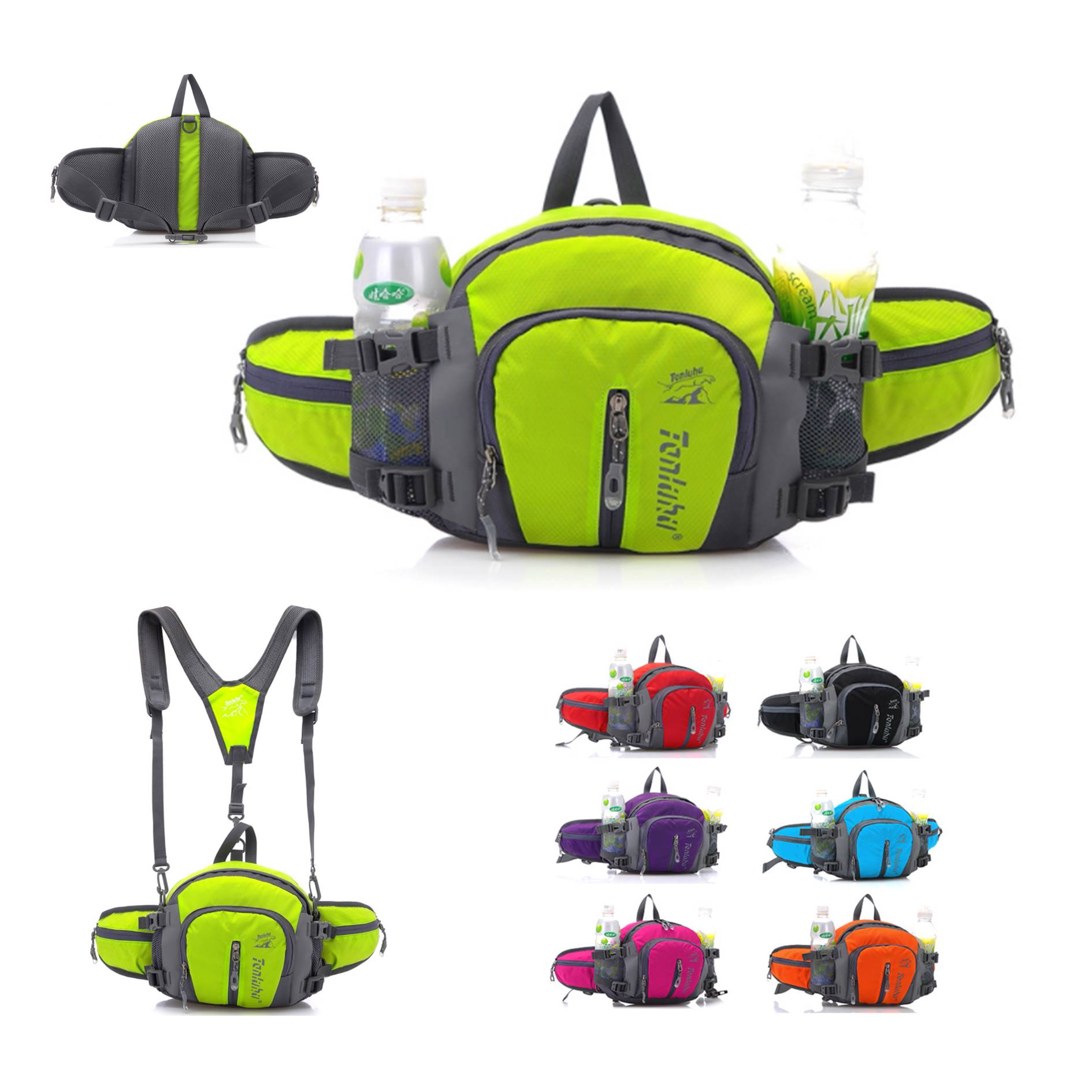 Running Water Bottle Waist Bag Cycling Backpack 2