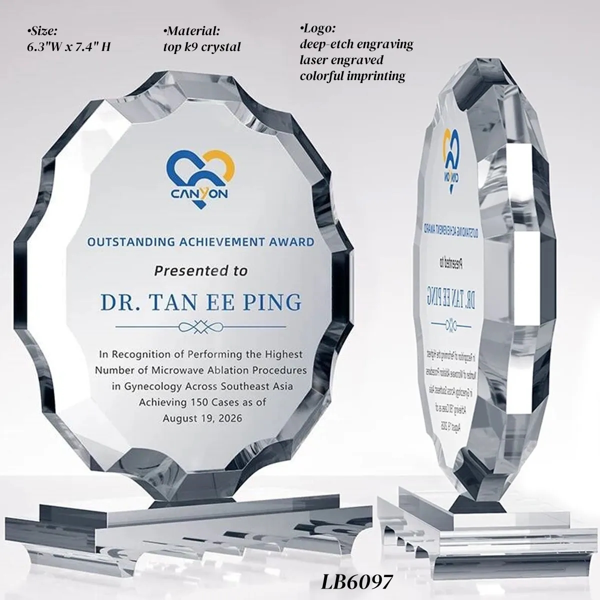 Custom Crystal Trophy Award for Appreciation Gifts 2