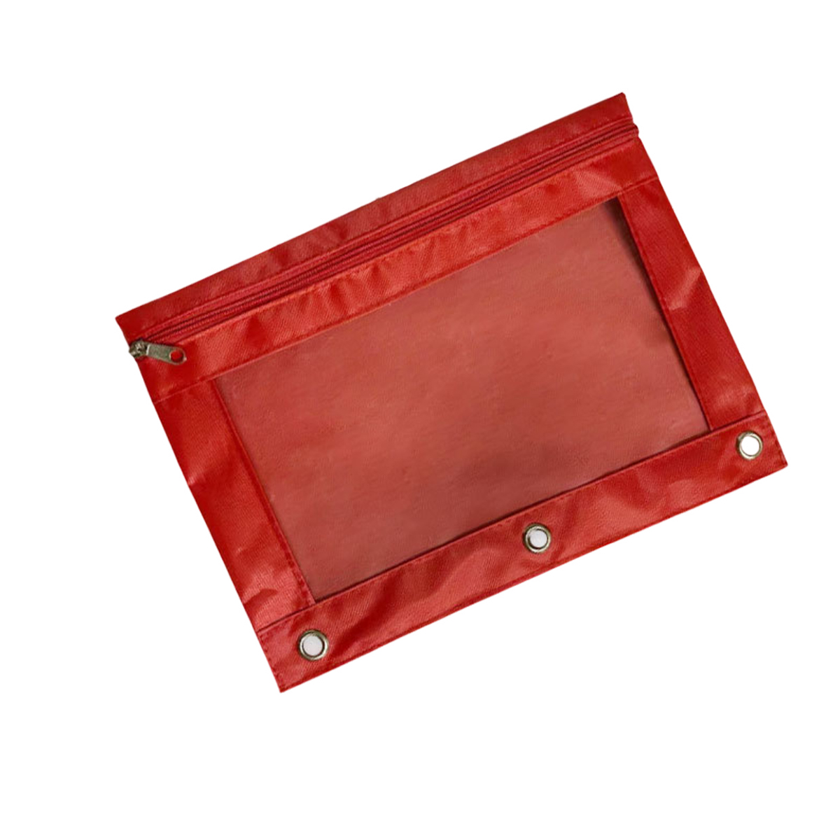 3 Ring Binder Oxford Zipper Pencil Pouch With PVC Window 4