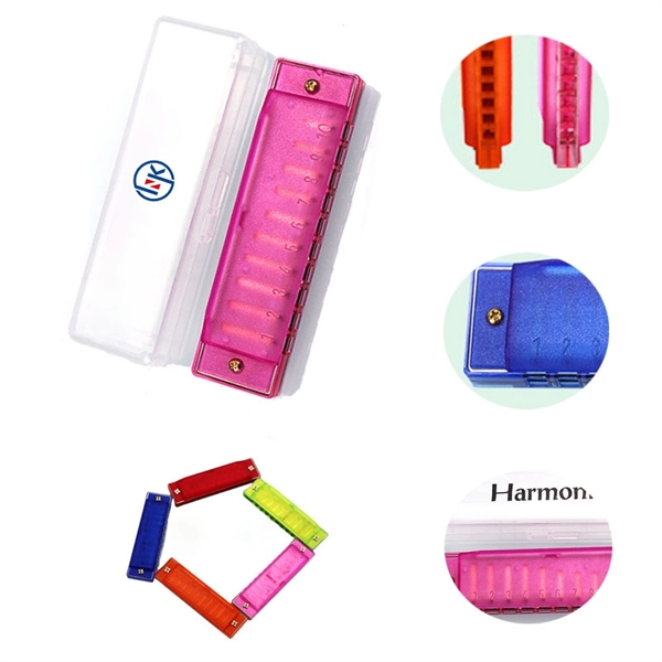 Kids Clear 10 Holes Translucent Harmonica