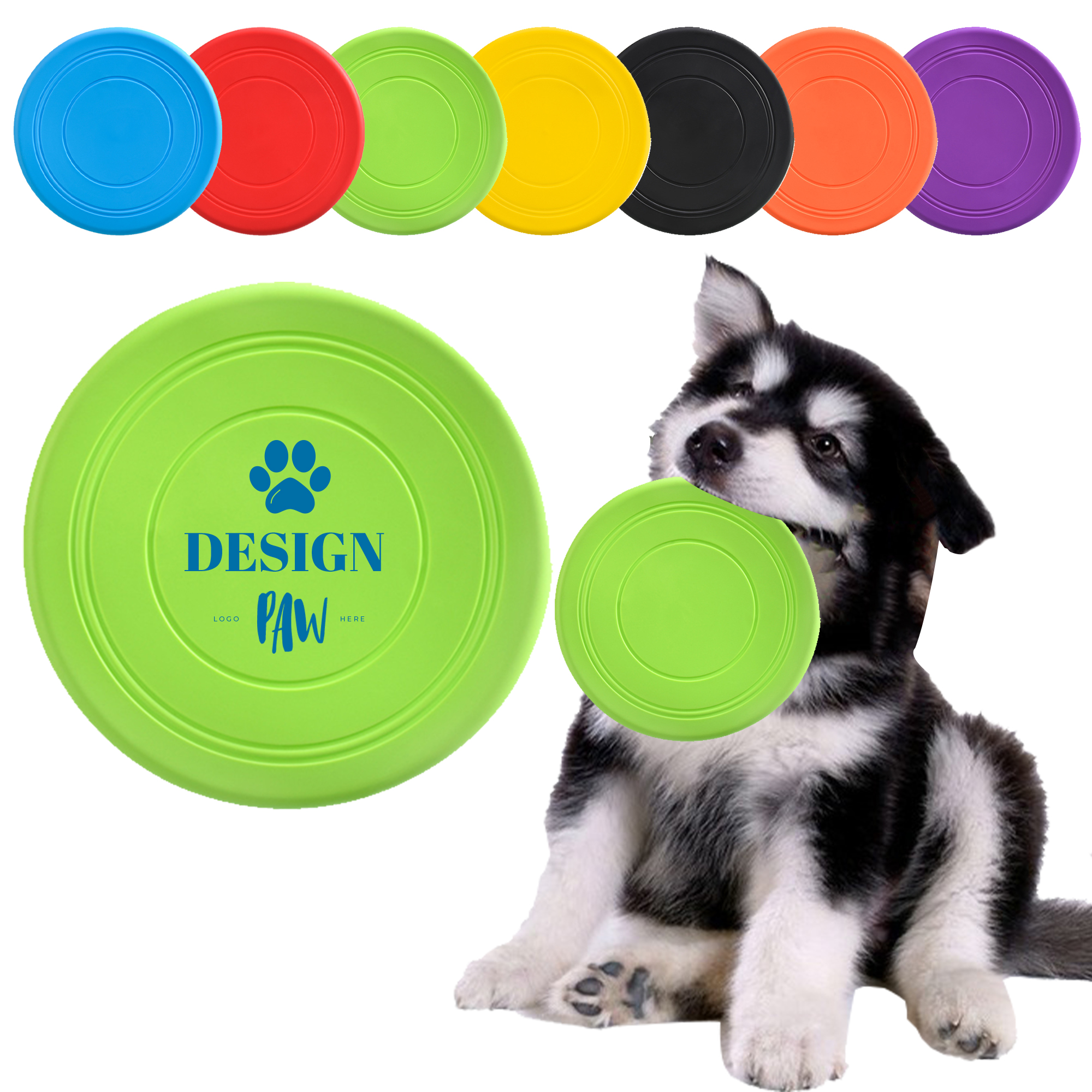 7-Inch Soft Rubber Pet Flying Disc, Available in 7 Colors 4