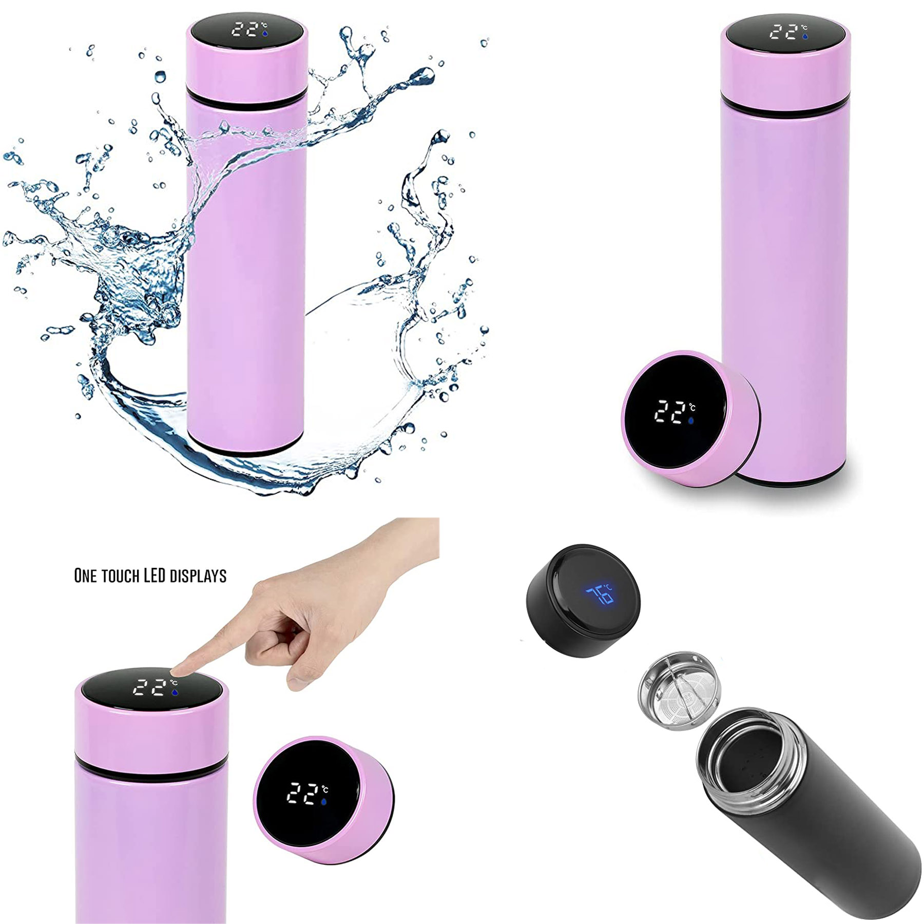 LCD Temperature Display Vacuum Cup 16.9oz 2