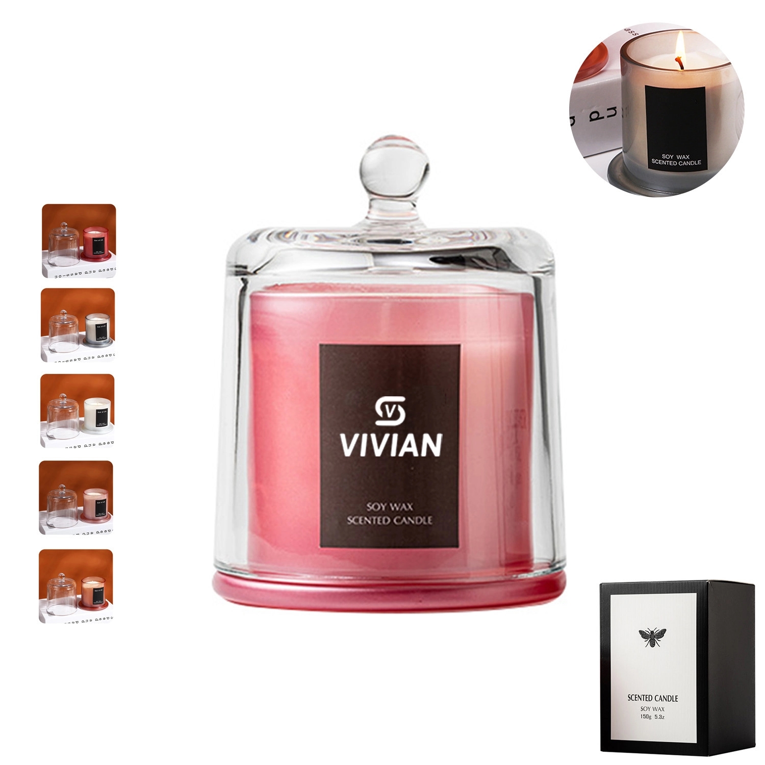 3.8 Oz. Scented Candle W/ Glass Cover 3