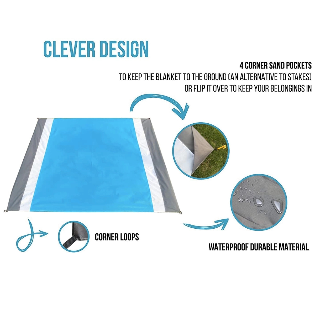 Sandproof Waterproof Beach Mat 3