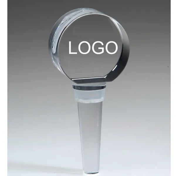 Round Engraved Crystal Wine Bottle Stopper 2
