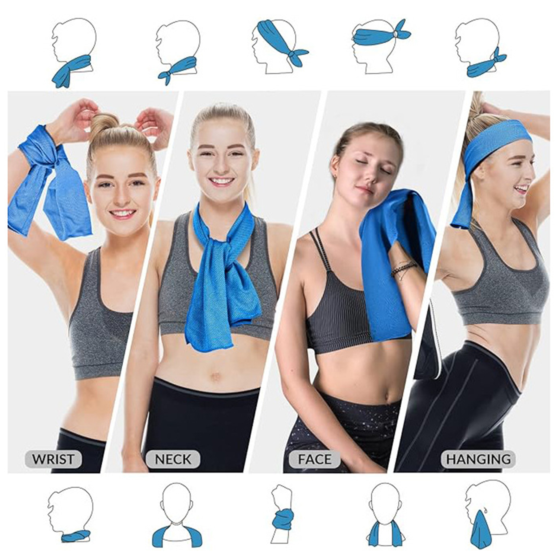 Breathable Cooling Towel With PVC Zip Pocket 6
