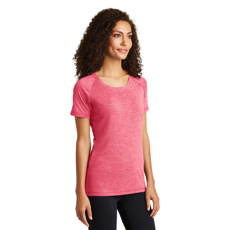 Sport-Tek Women's PosiCharge Tri-Blend Wicking Scoop Neck Raglan Tee. 30