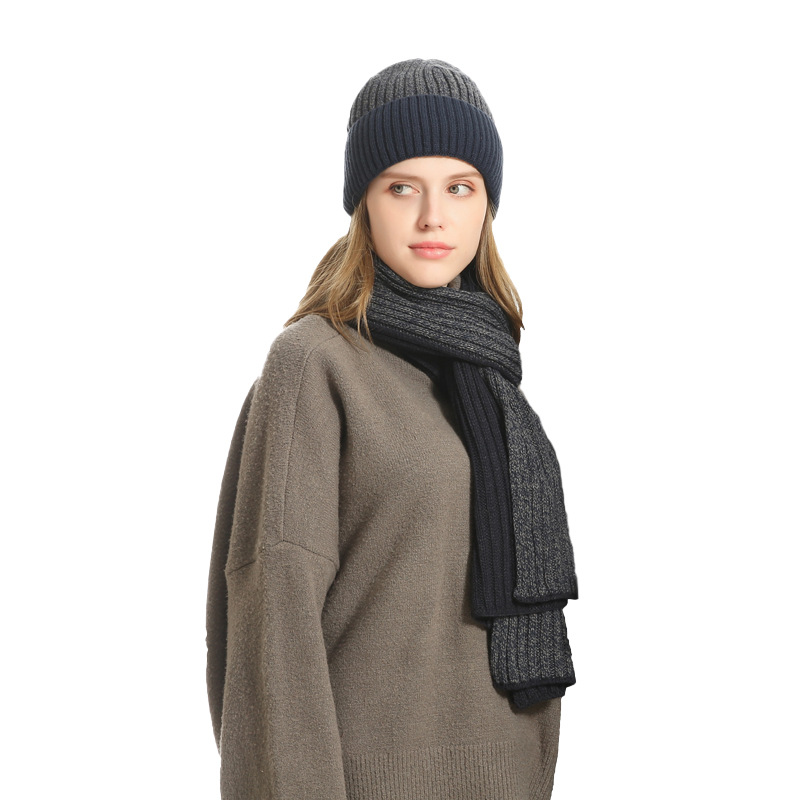 Unisex Winter Knitted Beanie Hat Scarf Touchscreen Gloves Set 9