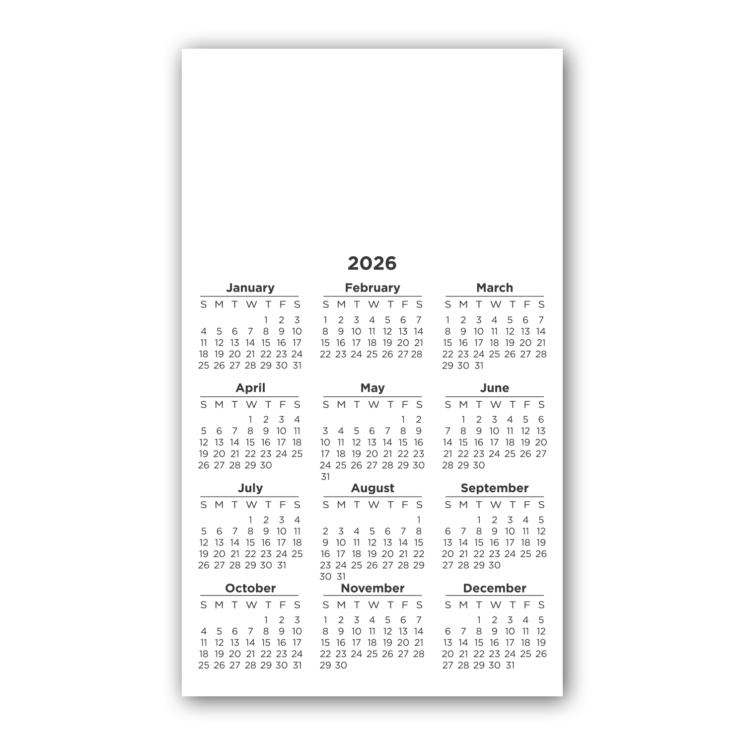 Calendar Sq Crnr Magnet 2-29/32 x 4-15/16 2
