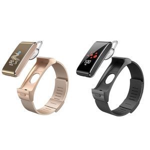 2 In 1 Fitness Tracker Earbuds With Steel Band 2