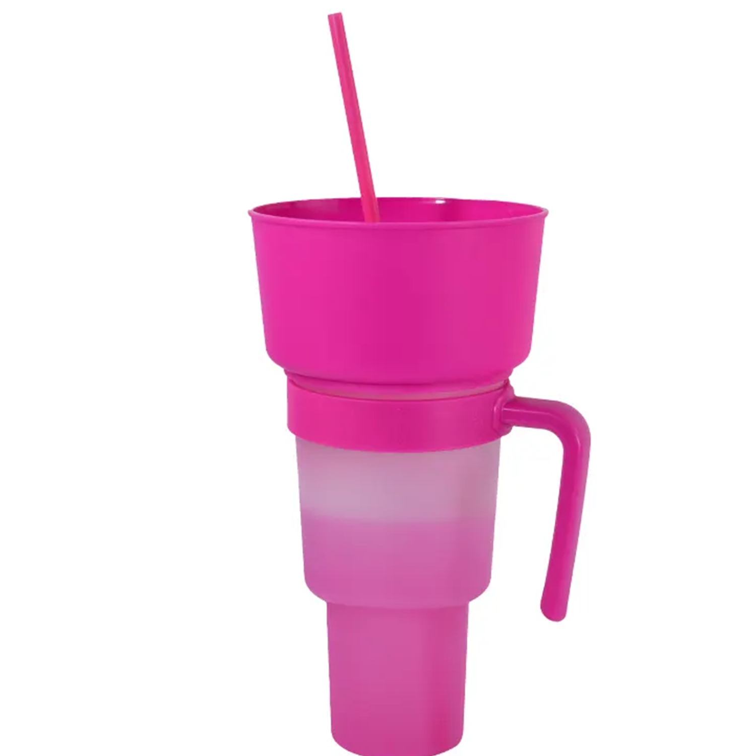32oz Plastic Color Changing Snack Cup with Straw 9