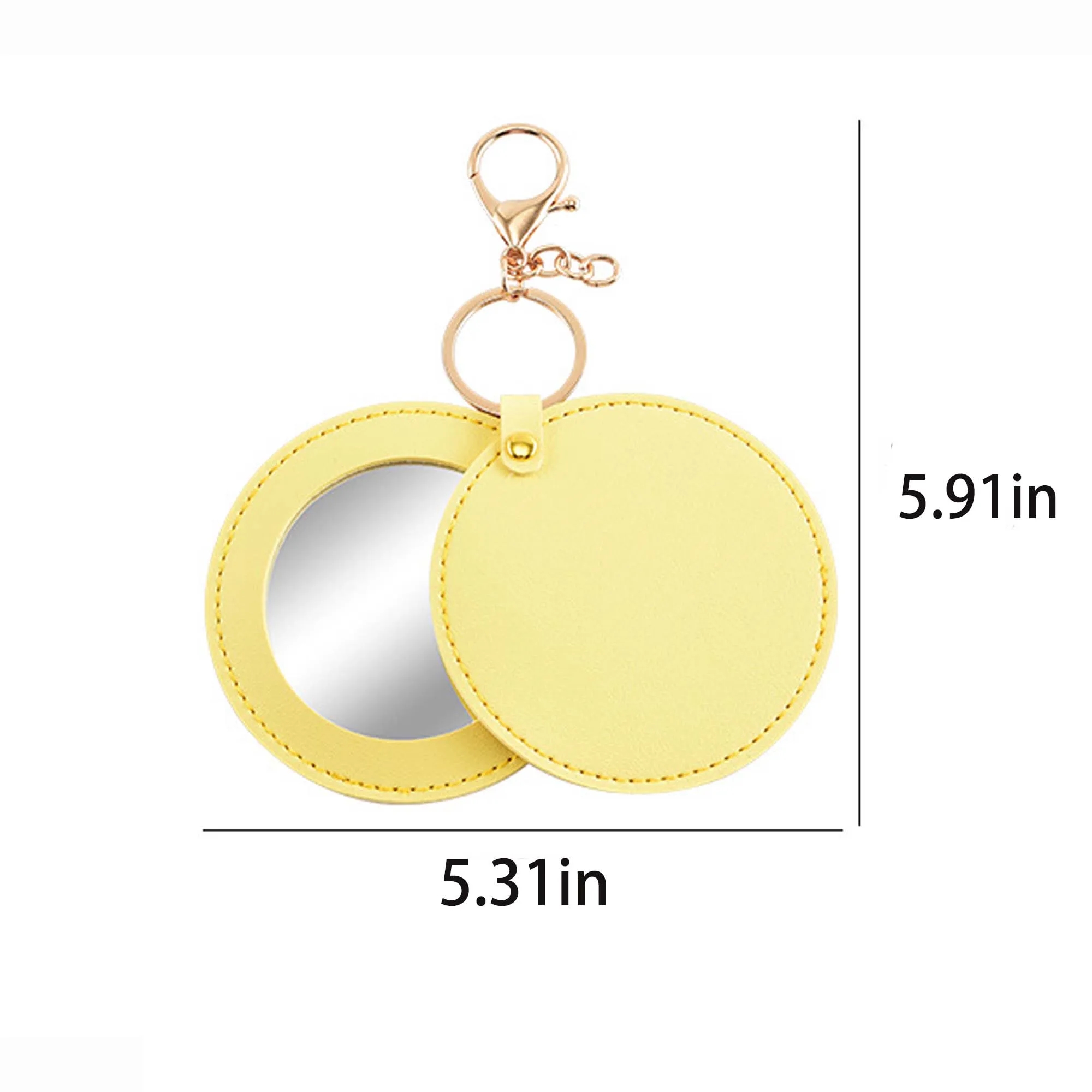 Portable Leather Double Sided Mirror Keychain 3