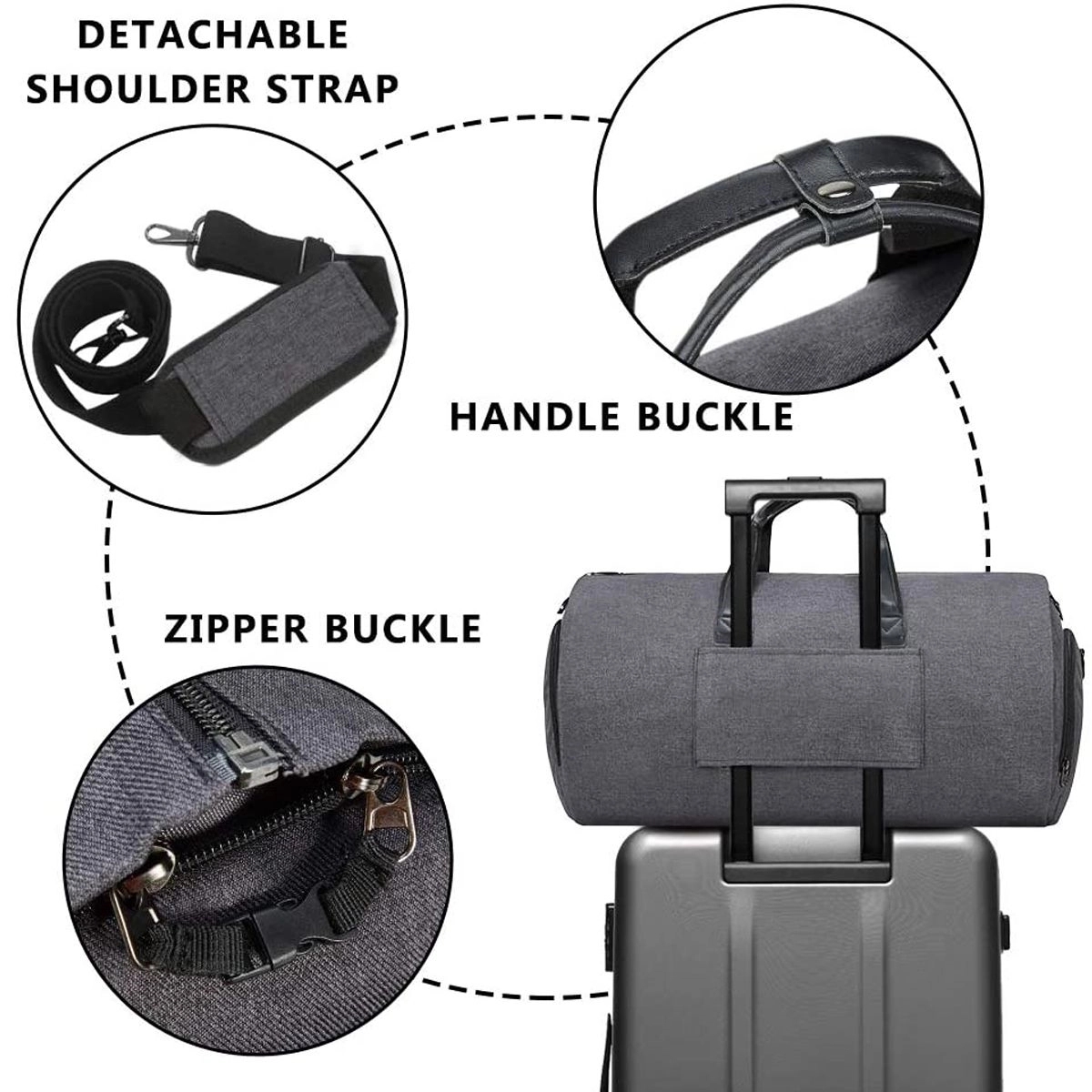 Convertible Garment Bag With Shoulder Strap For Men Wome 6