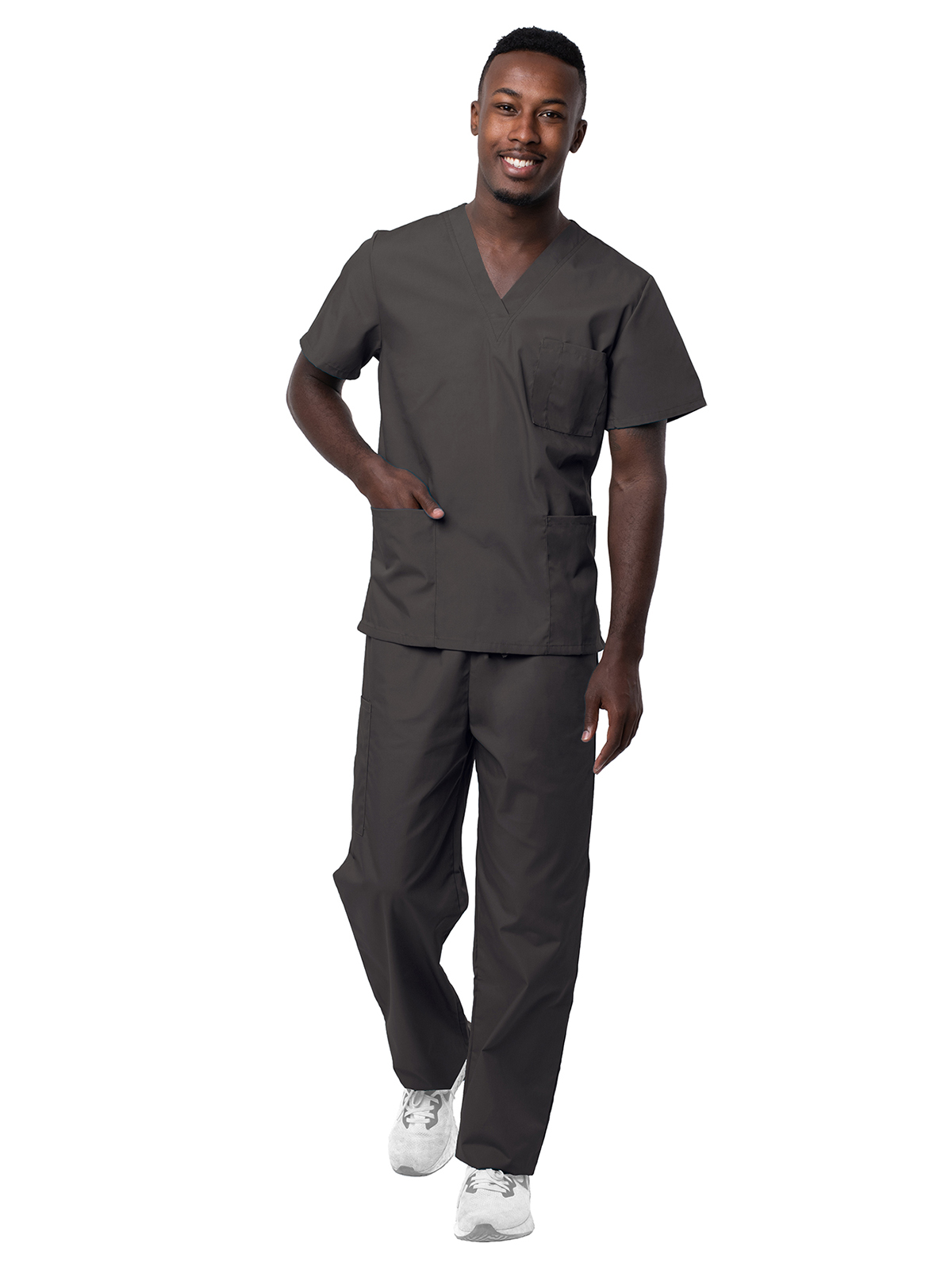 Adar - Sivvan - Unisex V-Neck Top Drawstring Pant Scrub Set 6